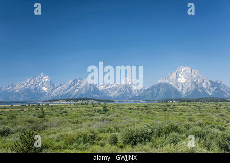 Blick auf den Grand Teton in Wyoming, USA Stockfoto