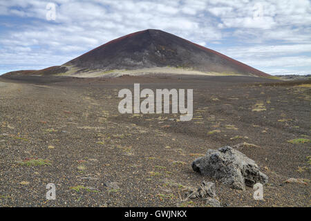 Vulkanische Kegel und Ödland Berserkjahraun, Snaefellnes Halbinsel, Island Stockfoto