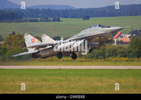 Polnische Mikojan Gurewitsch MiG-29A bei Airpower in Zeltweg, Österreich Stockfoto