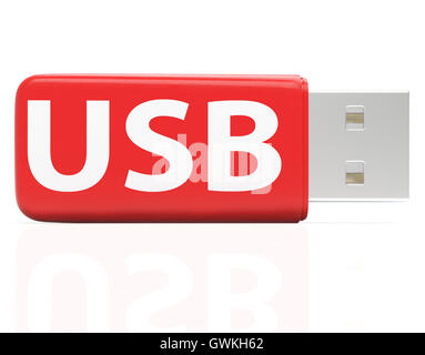 USB Flash Stick zeigt tragbarer Speicher oder Speicher Stockfoto