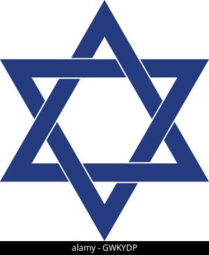 Davidstern, Schild Davids, Magen David, isoliert Vektor-illustration Stock Vektor