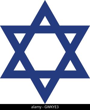 Davidstern, Schild Davids, Magen David, isoliert Vektor-illustration Stock Vektor
