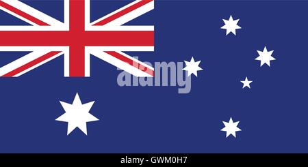 Flagge von Australien, genaue Vektor-Illustration, offiziellen Farben korrigieren Anteil. Stock Vektor
