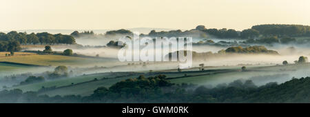 Nebel über Dartmoor und die Blackingstone rock Stockfoto