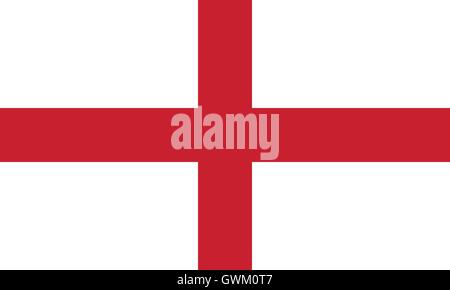 England Flagge, St.-Georgs-Kreuz, offiziellen Farben und Anteil, genaue isoliert Vektor-Illustration. Stock Vektor