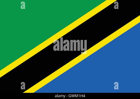 Tansania Flagge, offiziellen Farben und Proportion, genaue Vektor-illustration Stock Vektor