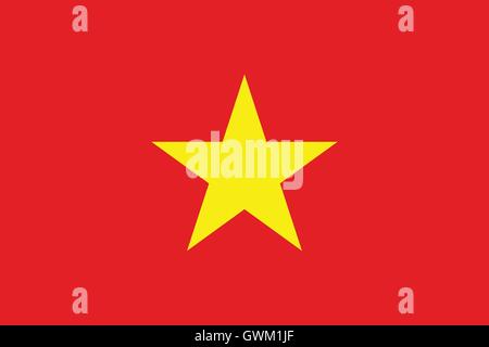 Vietnam-Flagge, genaue Vektor-Illustration, offiziellen Farben und Anteil Stock Vektor