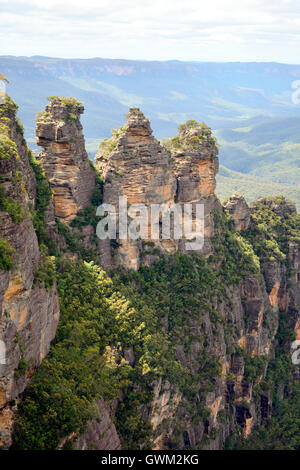 Three Sisters in den Blue Mountains Australiens. Stockfoto