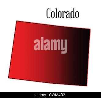 Staatliche Karte Umriss des Colorado in Halbton über einen weißen Hintergrund Stock Vektor
