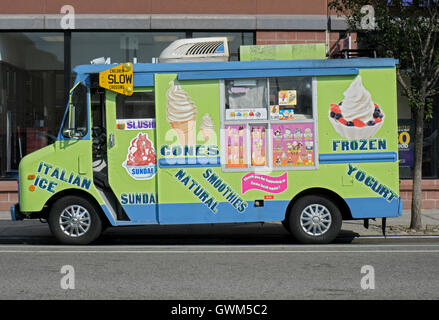 Eine bunte Eiswagen in Astoria, Queens, New York City. Stockfoto