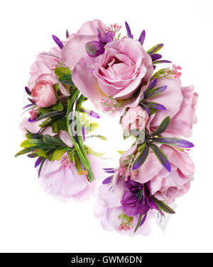 Haar-Accessoires. Künstliche Blumen Hoop. Schönheit. Mode. isoliert auf weiss Stockfoto