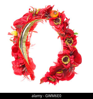 Haar-Accessoires. Künstliche Blumen Hoop. Schönheit. Mode. isoliert auf weiss Stockfoto