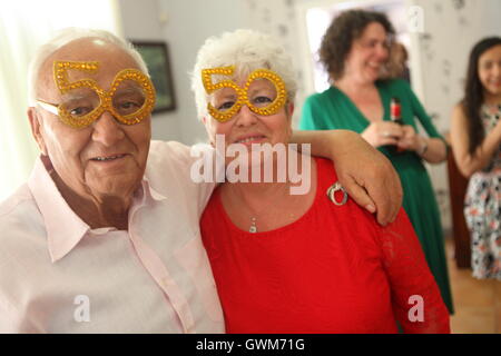 50. Goldene Hochzeit Stockfoto