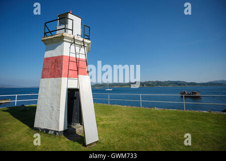 Leuchtturm auf Crinan Meer Lock, Lochgilphead, Schottland Stockfoto