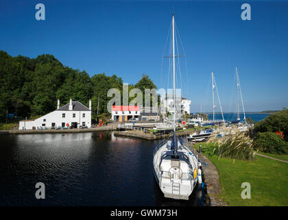 Crinan Cafe auf dem Crinan Meer Schloss, Lochgilphead, Schottland Stockfoto