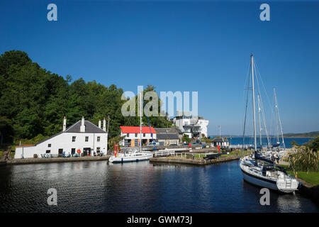 Crinan Cafe auf dem Crinan Meer Schloss, Lochgilphead, Schottland Stockfoto