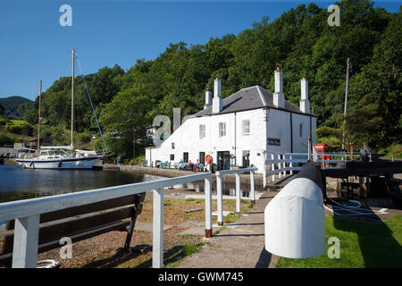 Crinan Cafe auf dem Crinan Meer Schloss, Lochgilphead, Schottland Stockfoto