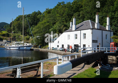 Crinan Cafe auf dem Crinan Meer Schloss, Lochgilphead, Schottland Stockfoto