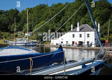 Crinan Cafe auf dem Crinan Meer Schloss, Lochgilphead, Schottland Stockfoto