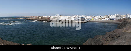Fuerteventura: Blick von El Cotillo alten Hafen und Stadt Stockfoto