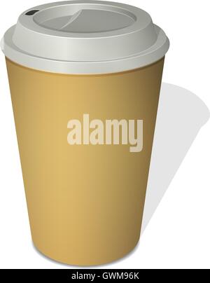 Take-out Kaffeetasse mit einer Kappe, isoliert auf weiss Stock Vektor