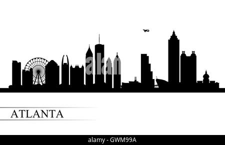 Atlanta City Skyline Silhouette Hintergrund Stock Vektor