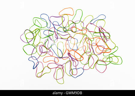 Bunte Gummibänder Stockfoto