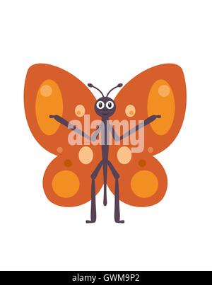 Lustiger Schmetterling Charakter Stock Vektor