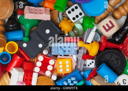 Verschiedene Spielsteine Stockfoto