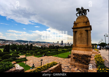 Pretoria ist eine der drei Hauptstädte in Südafrika. Blick von den Union Buildings, Heimat von der südafrikanischen Regierung und auch der Präsident von Südafrika. Stockfoto