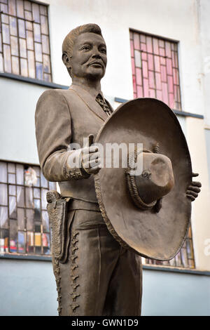 Plaza Garibaldi Mariachi Statue, Mexiko-Stadt Stockfoto