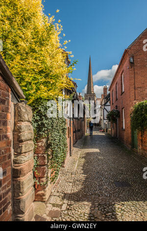 Church Lane in der ländlichen Stadt Ledbury Herefordshire Stockfoto