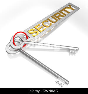 Sicherheit Schlüssel zeigt sicher verschlossen und Safe Stockfoto