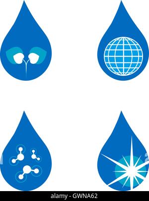 Vier Tropfen Symbole set Stock Vektor