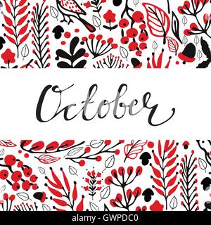 Handgezeichnete Herbst Hintergrund Stock Vektor