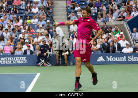 Stan Wawrinka (SUI) im Wettbewerb mit der 2016 uns Open Herren Finale Stockfoto