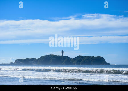 Strand in Enoshima, Präfektur Kanagawa, Japan Stockfoto