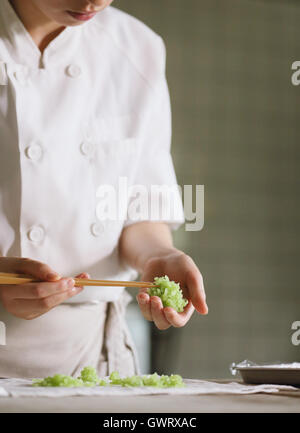 Erstellen von japanischen Süßwaren Konditor Stockfoto