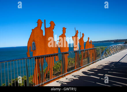 ANZAC Memorial Bridge mit Namen fast Hunter Valley Männer und Frauen, die im australischen eingetragen Stockfoto