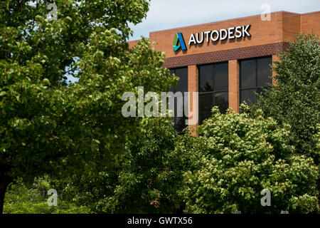 Ein Logo Zeichen außerhalb einer Einrichtung von Autodesk in Novi, Michigan am 17. Juli 2016 besetzt. Stockfoto