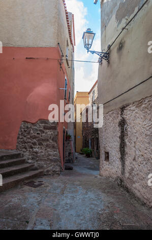 die schöne Allee von Castelsardo alte Stadt - Sardinien - Italien Stockfoto