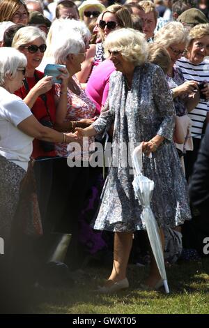 TRH der Prince Of Wales und der Duchess of Cornwall besuchen die 2016 Sandringham Flower Show, Norfolk Stockfoto