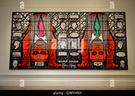 Gilbert & George enthüllen ihre neuen Werke mit dem Titel "Bart bewusst (2016)" als Teil der Royal Academy Summer Exhibition mit: Atmosphäre wo: London, Vereinigtes Königreich: 7. Juni 2016 Stockfoto