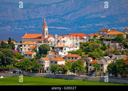 Postira auf Brac Insel Skyline-Blick, Dalmatien, Kroatien Stockfoto