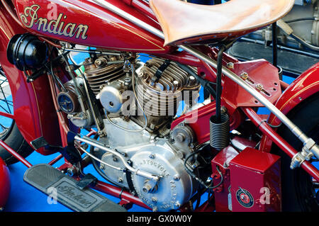 1930-Indian Scout Motorrad. Klassische amerikanische Motorrad Stockfoto