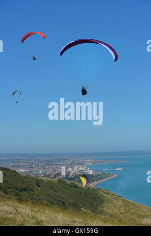 Paragliding. South Downs. Eastbourne. East Sussex, England. UK Stockfoto