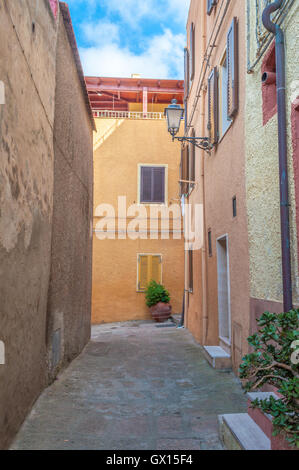 die schöne Allee von Castelsardo alte Stadt - Sardinien - Italien Stockfoto