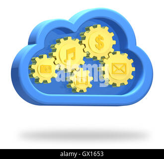 Cloud-Computing 3D Stockfoto