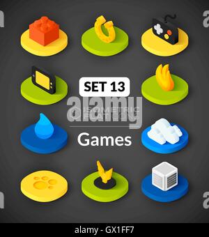 Isometrische flache Icons set 13 Stock Vektor
