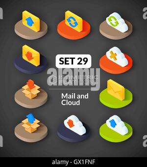 Isometrische flache Icons set 29 Stock Vektor